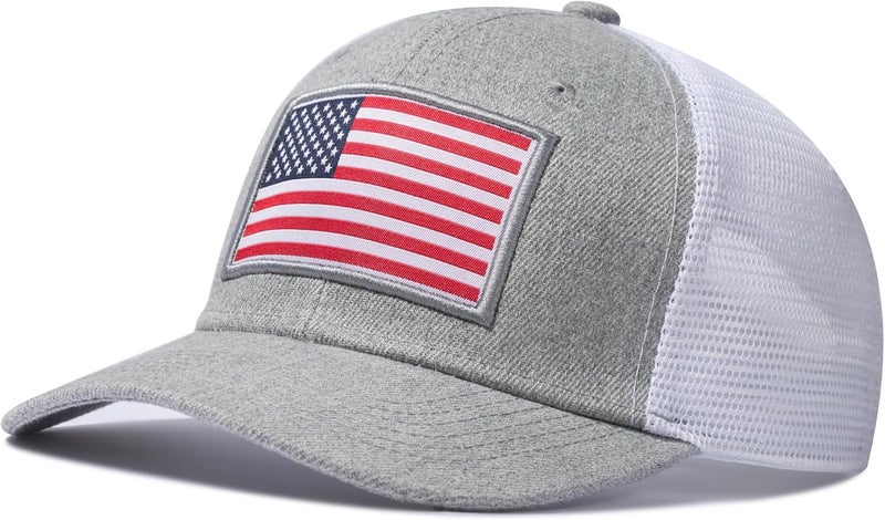 AURR American Flag Trucker Hat, Patriotic Baseball Cap for Men & Women, Breathable Mesh Adjustable Snapback, USA Flag Patch - Image 1